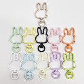 Bunny Ears Shaped Snap Clamp Keyrings (10Pc)